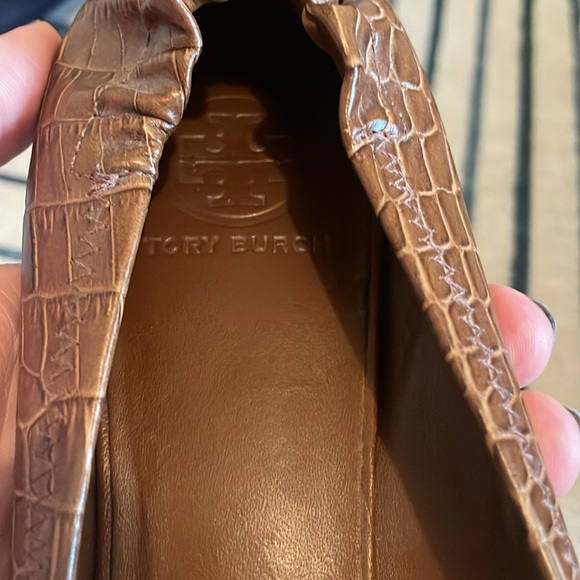 Tory Burch croc embossed leather ballet flats. Size 10 - Picture 5 of 7